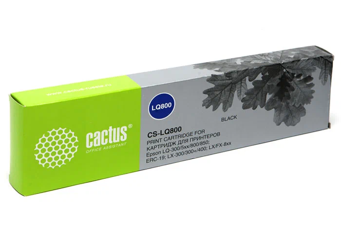 Картридж матричный Cactus CS-LQ800 12.7x10 черный для Epson LQ-300/5xx/800/850/ERC-19/LX-300/300+/400/MX 80